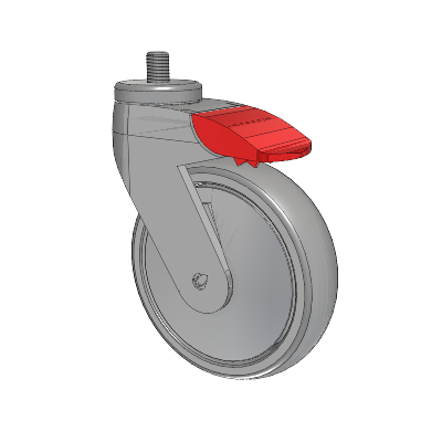 Tango Threaded Stem Caster with 125 x 32 TPR (80a) Wheel and Total Lock Brake