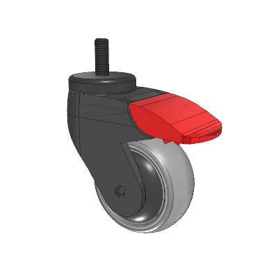 Tango Threaded Stem Caster with 75 x 32 TPU (80a) Wheel and Total Lock Brake