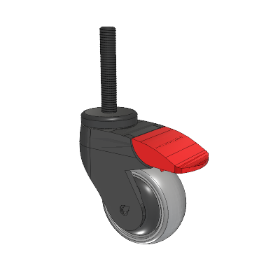 Tango-Lenkrad mit Gewindestamm, 75 x 32 TPU-Rad (80a) und Total-Lock-Bremse