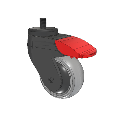 Tango Threaded Stem Caster with 75 x 32 TPU (80a) Wheel and Total Lock Brake