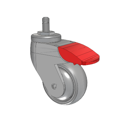 Tango Grip Ring Caster with 75 x 32 TPR (80a) Wheel and Total Lock Brake