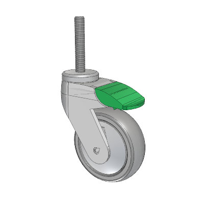 Tango Threaded Stem Caster with 100 x 32 TPU (80a) Wheel and Directional Lock Brake