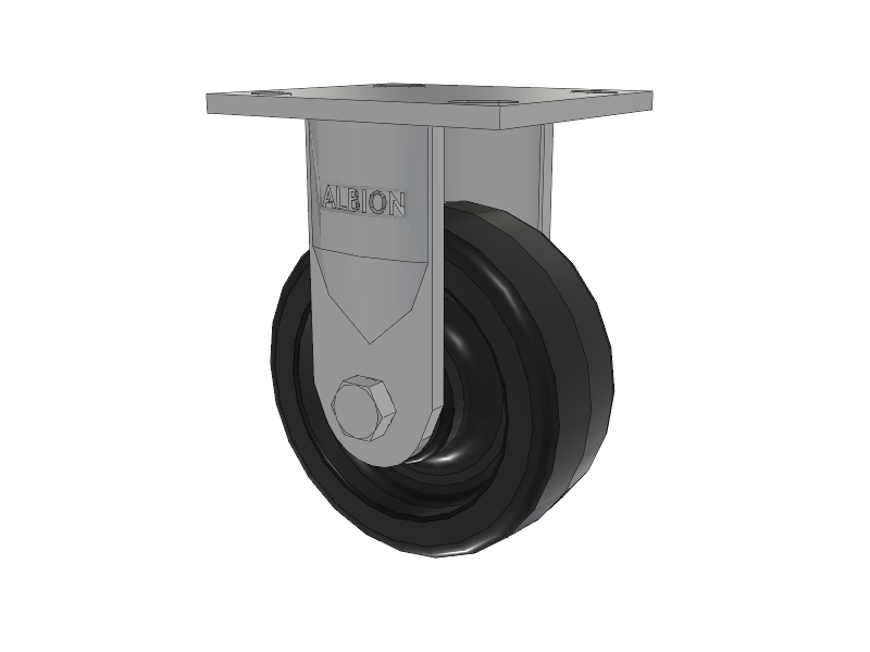 16 Series Top Plate Rigid Caster with 5 x 2 Black Phenolic Resin TM - Phenolic Wheel