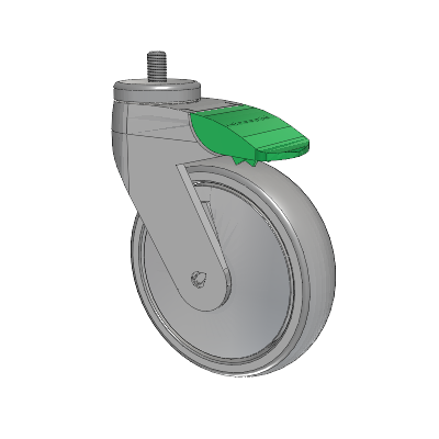 Tango Threaded Stem Caster with 125 x 32 TPR (80a) Wheel and Directional Lock Brake