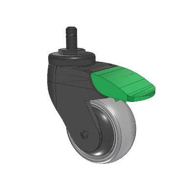 Tango Grip Ring Caster with 75 x 32 TPU (80a) Wheel and Directional Lock Brake