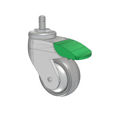 Tango Grip Ring Caster with 75 x 32 TPU (80a) Wheel and Directional Lock Brake