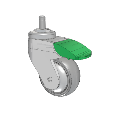 Tango Grip Ring Caster with 75 x 32 TPR (80a) Wheel and Directional Lock Brake
