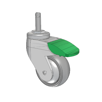 Tango Grip Ring Caster with 75 x 32 TPR (80a) Wheel and Directional Lock Brake