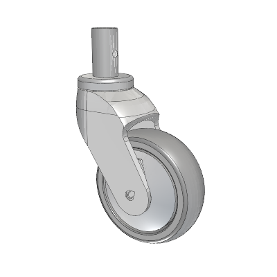 Tango Round Stem Caster with 100 x 32 TPU (80a) Wheel