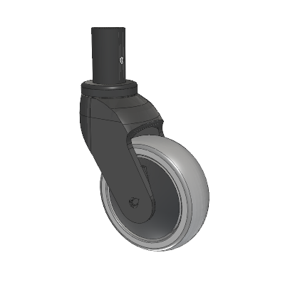 Tango Round Stem Caster with 100 x 32 TPU (80a) Wheel