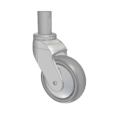 Tango Round Stem Caster with 100 x 32 TPU (80a) Wheel