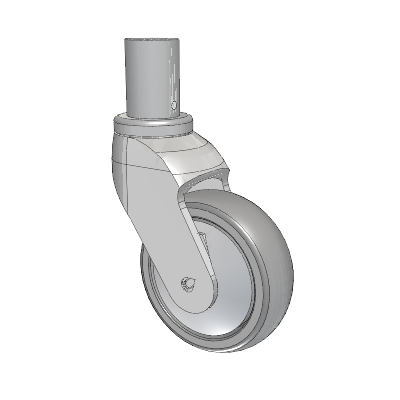 Tango Round Stem Caster with 100 x 32 TPU (80a) Wheel