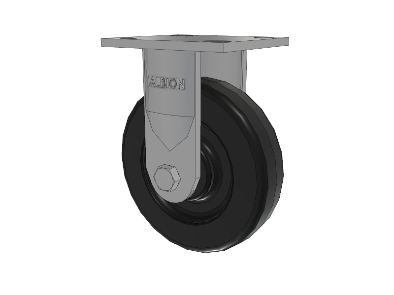 16 Series Top Plate Rigid Caster with 6 x 1.5 Black Phenolic Resin TM - Phenolic Wheel
