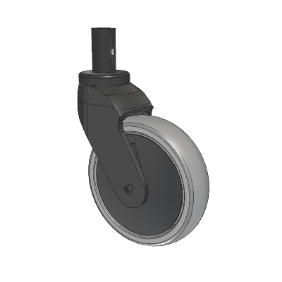 Tango Round Stem Caster with 125 x 32 TPU (80a) Wheel