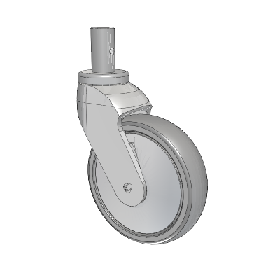 Tango Round Stem Caster with 125 x 32 TPU (80a) Wheel