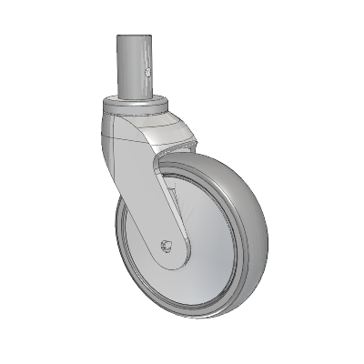 Tango Round Stem Caster with 125 x 32 TPR (80a) Wheel