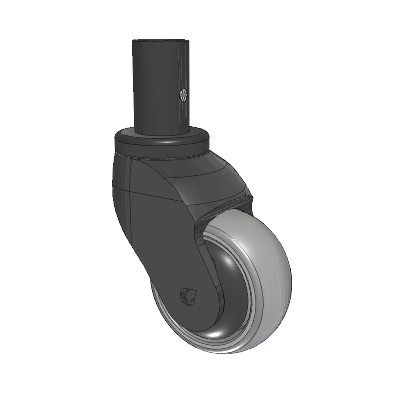 Tango Round Stem Caster with 75 x 32 TPU (80a) Wheel