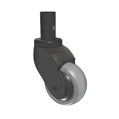 Tango Round Stem Caster with 75 x 32 TPR (80a) Wheel