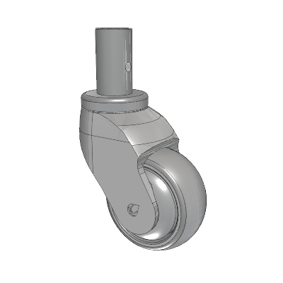 Tango Round Stem Caster with 75 x 32 TPR (80a) Wheel