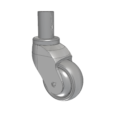Tango Round Stem Caster with 75 x 32 TPR (80a) Wheel
