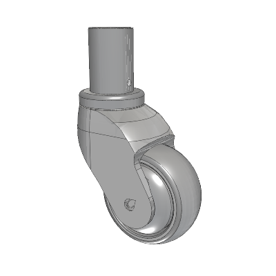 Tango Round Stem Caster with 75 x 32 TPR (80a) Wheel