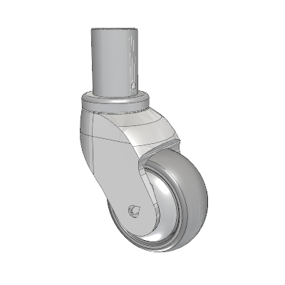Tango Round Stem Caster with 75 x 32 TPR (80a) Wheel