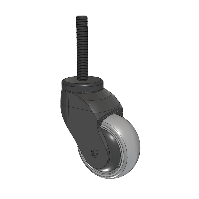 Tango Threaded Stem Caster with 75 x 32 TPR (80a) Wheel