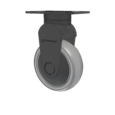 Tango Top Plate Rigid Caster with 100 x 32 TPU (80a) Wheel