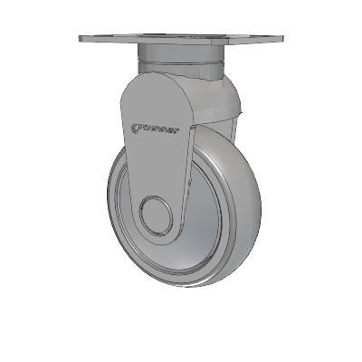 Tango Top Plate Rigid Caster with 100 x 32 TPU (80a) Wheel