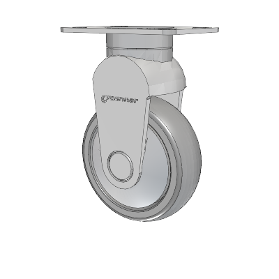 Tango Top Plate Rigid Caster with 100 x 32 TPU (80a) Wheel
