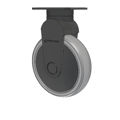 Tango Top Plate Rigid Caster with 125 x 32 TPR (80a) Wheel