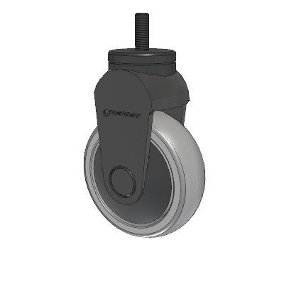 Tango Threaded Stem Rigid Caster with 100 x 32 TPU (80a) Wheel