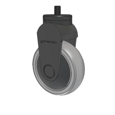 Tango Threaded Stem Rigid Caster with 100 x 32 TPU (80a) Wheel