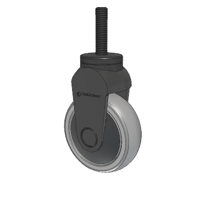 Tango Threaded Stem Rigid Caster with 100 x 32 TPR (80a) Wheel