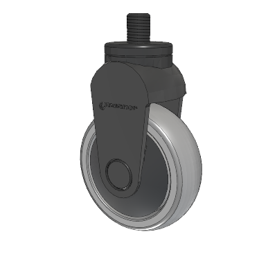 Tango Threaded Stem Rigid Caster with 100 x 32 TPR (80a) Wheel