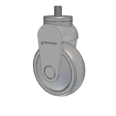Tango Threaded Stem Rigid Caster with 100 x 32 TPR (80a) Wheel