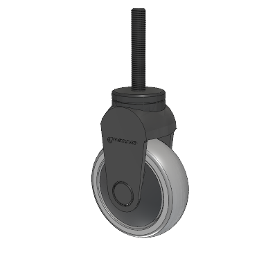 Tango Threaded Stem Rigid Caster with 100 x 32 TPR (80a) Wheel