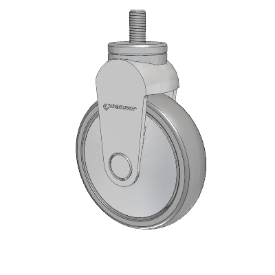 Tango Threaded Stem Rigid Caster with 125 x 32 TPU (80a) Wheel