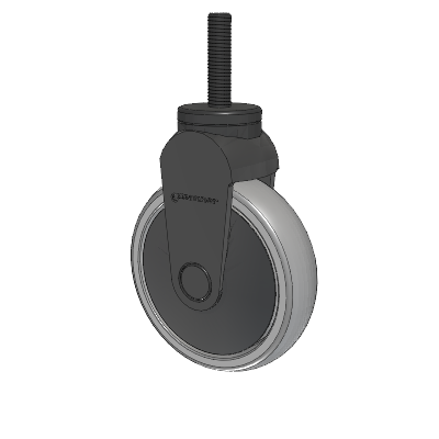 Tango Threaded Stem Rigid Caster with 125 x 32 TPU (80a) Wheel