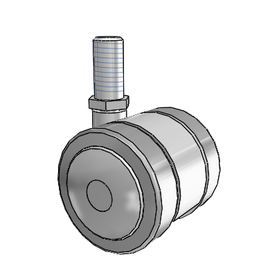 Grey Tech Threaded Stem Swivel Caster with 2 x 2 Thermoplastic Rubber Wheel