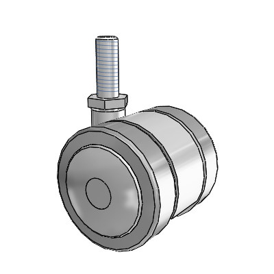 Grey Tech Threaded Stem Swivel Caster with 2 x 2 Thermoplastic Rubber Wheel