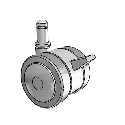 Grey Tech Grip Ring Swivel Caster with 2 x 2 Thermoplastic Rubber Wheel and Brake