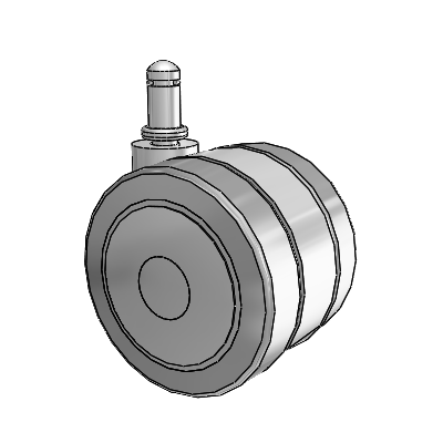 Grey Tech Grip Ring Swivel Caster with 3 x 2.2813 Thermoplastic Rubber Wheel