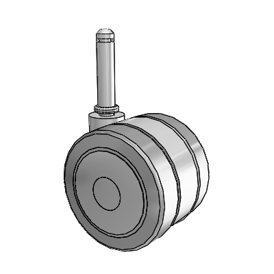 Grey Tech Grip Ring Swivel Caster with 3 x 2.2813 Thermoplastic Rubber Wheel