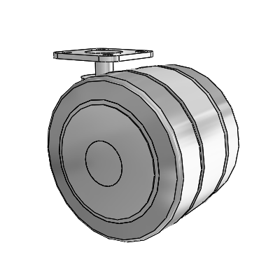 Grey Tech Top Plate Swivel Caster with 3 x 2.2813 Thermoplastic Rubber Wheel