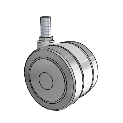 Grey Tech Threaded Stem Swivel Caster with 3 x 2.2813 Thermoplastic Rubber Wheel