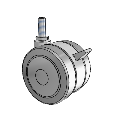Grey Tech Threaded Stem Swivel Caster with 3 x 2.2813 Thermoplastic Rubber Wheel and Brake