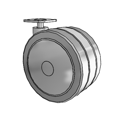 Grey Tech Top Plate Swivel Caster with 4 x 2.25 Thermoplastic Rubber Wheel