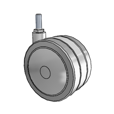 Grey Tech Threaded Stem Swivel Caster with 4 x 2.25 Thermoplastic Rubber Wheel