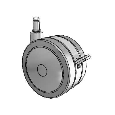 Grey Tech Grip Ring Swivel Caster with 4 x 2.25 Thermoplastic Rubber Wheel and Brake